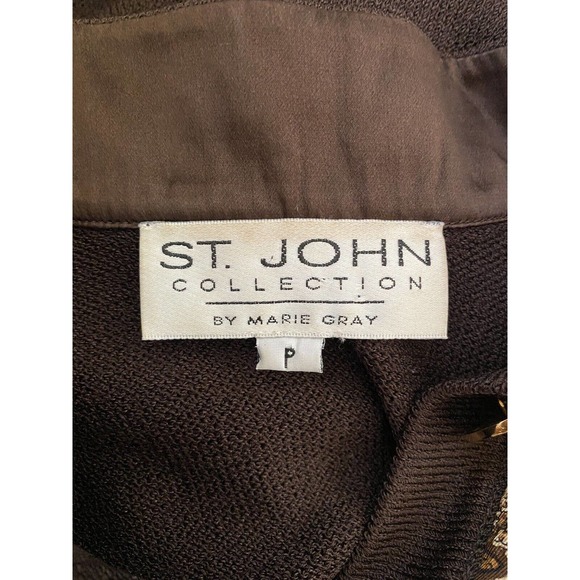 ST JOHN COLLECTION Knit Quilted Animal Paisley Silk Jacket Blazer Wool S… - Picture 5 of 5